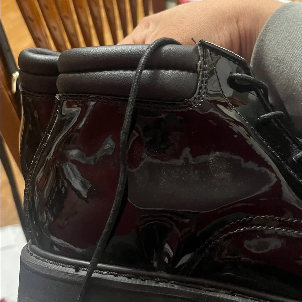 Rocky Dress Leather High Gloss Chukka Boots - Men's Polished Black Dress Shoes